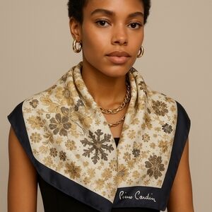 Pierre Cardin Vintage Scarf Size 34x34 in 100% ipek silk